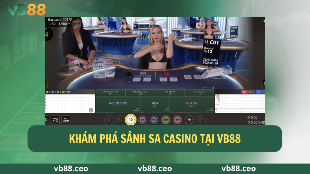 Khám phá sảnh SA Casino tại VB88