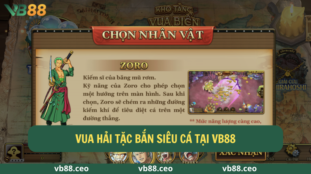 Vua hải tặc bắn siêu cá tại VB88